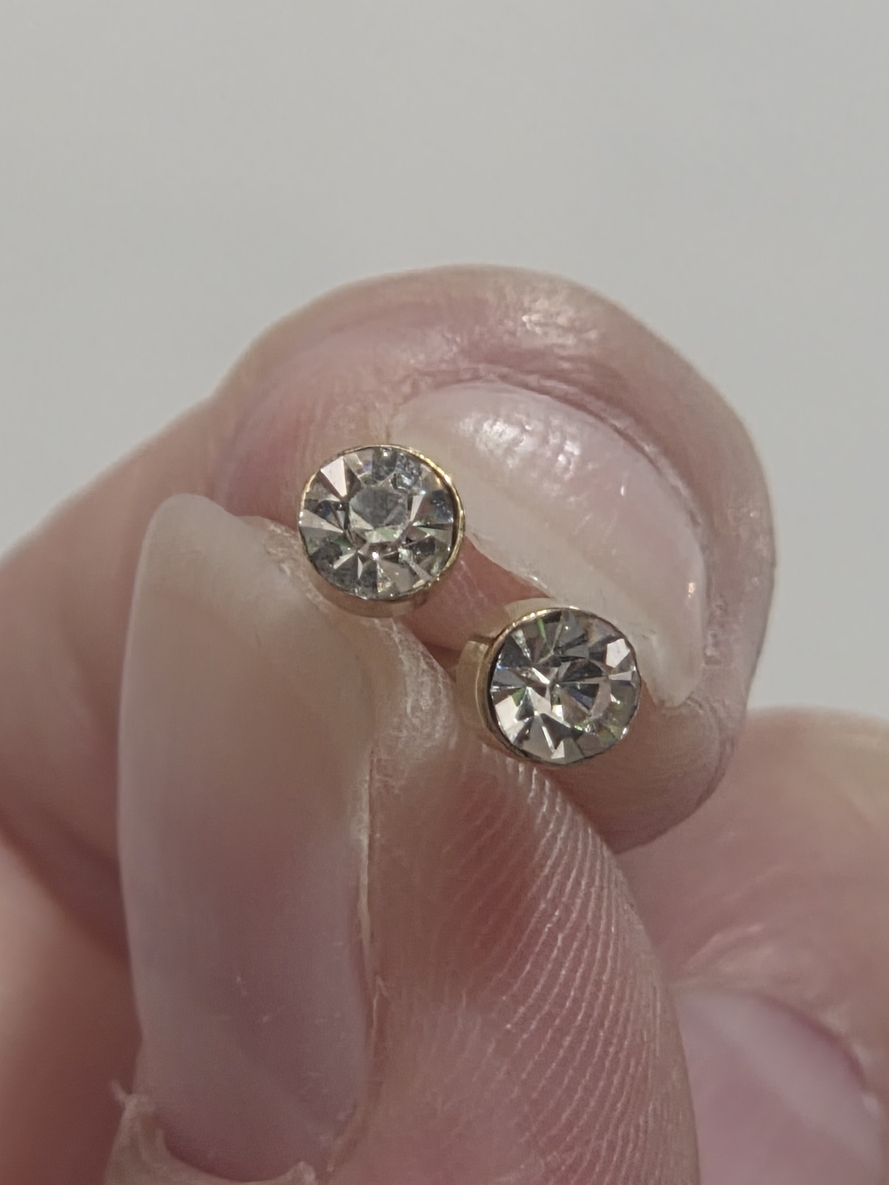Gold-Tone Clear Crystal Stud Earrings for Women
